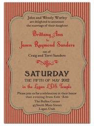 A little vintage with modern touches. This adorable 5 x 7 announcement printed on brown paper. Customize font and color. See our package gallery to see this whole wedding package. 